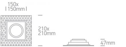 One Light Trimless Τετράγωνο Χωνευτό Spot LED GU10 R111 Λευκό Die Cast IP20 100-240V