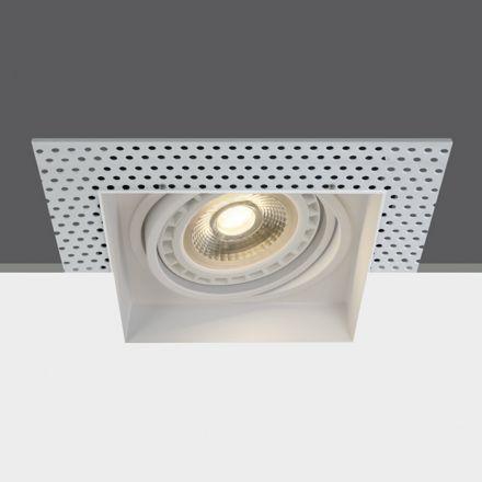 One Light Trimless Τετράγωνο Χωνευτό Spot LED GU10 R111 Λευκό Die Cast IP20 100-240V