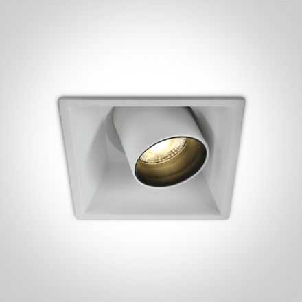Τετράγωνο Χωνευτό Spot LED 11W 3000K 38° Αλουμίνιο Λευκό Dark Light 230V