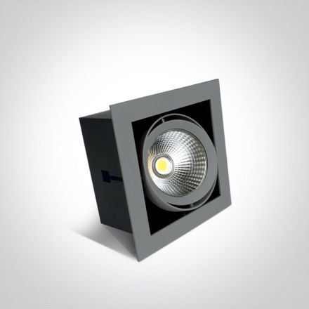 One Light Χωνευτό LED Spot 20W COB Ρυθμιζόμενο 3000K 36° Αλουμίνιο/Μέταλλο Γκρι IP20 230V