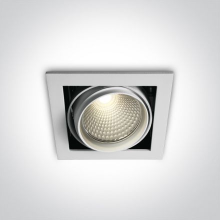 Τετράγωνο Χωνευτό LED Spot 20W COB 4000K 36° Die Cast Λευκό 230V