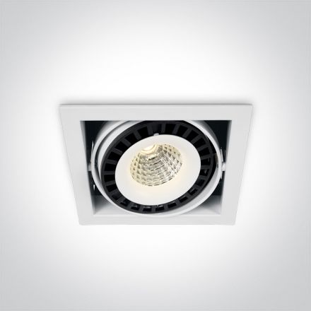 Τετράγωνο Χωνευτό LED Spot 25W COB 3000K 40° Die Cast Λευκό 100-240V