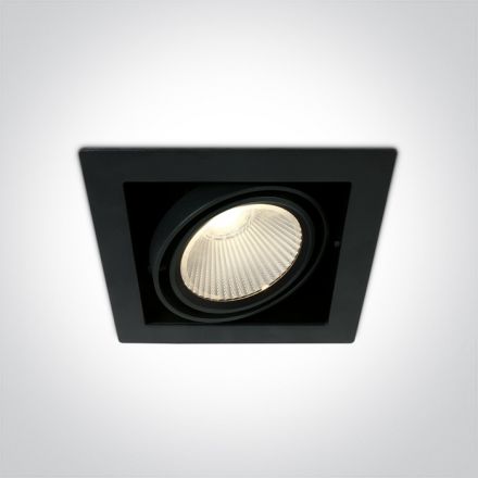 One Light Χωνευτό LED Spot 30W COB Ρυθμιζόμενο 3000K 38° Αλουμίνιο/Μέταλλο Μαύρο IP20 230V