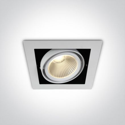 One Light Χωνευτό LED Spot 30W COB Ρυθμιζόμενο 3000K 38° Αλουμίνιο/Μέταλλο Λευκό IP20 230V