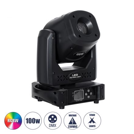 HERACLE Κινούμενη Ρομποτική Κεφαλή PATTERN Light CREE LED 100W - IP20 - RGBW - DMX512 