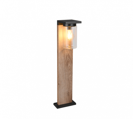 Trio Lighting Φωτιστικό Κήπου LED 1xE27 Daylight Sensor ARDILA Απόχρωση Ξύλου IP44 65cm