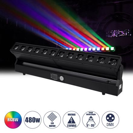 SPHINX Επαγγελματική Κινούμενη Μπάρα Φωτισμού LED 480W - BEAM - WASH - SPOT - ZOOM 5° - 35° OSRAM LED - Μαύρο 