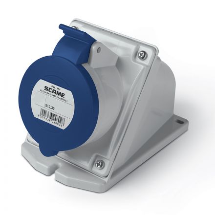 Επίτοιχη Πρίζα Θηλυκή 2P+E 32A 6h 200-250V 50/60Hz IP44/54