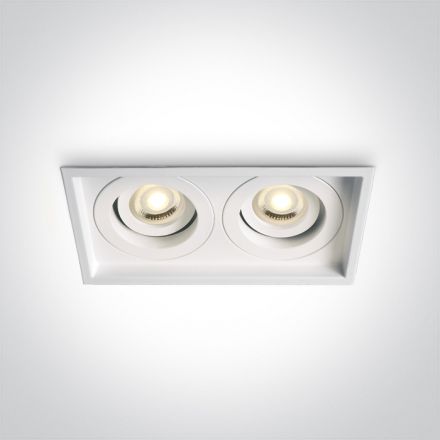 Χωνευτό LED Spot 2xGU10 MR16 100-240V Αλουμίνιο Λευκό Semi Dark Light