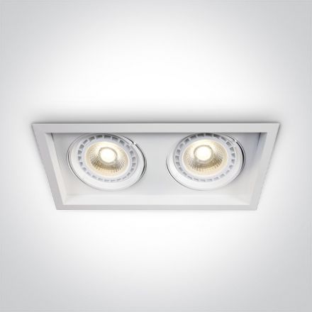 Χωνευτό Spot LED 2xGU10 R111 Αλουμίνιο Λευκό IP20 100-240V