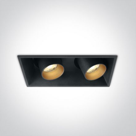 Χωνευτό Spot LED 2x11W 3000K 38° Αλουμίνιο Μαύρο Dark Light 230V