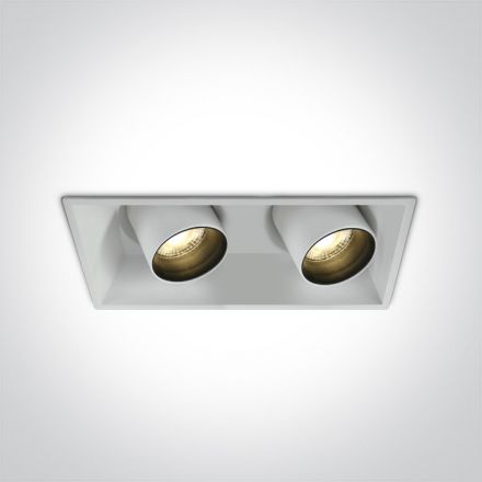 Χωνευτό Spot LED 2x11W 3000K 38° Αλουμίνιο Λευκό Dark Light 230V