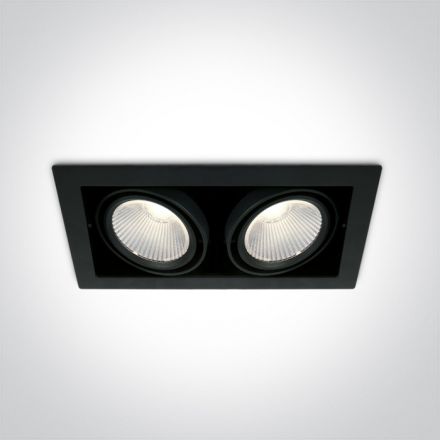 One Light Χωνευτό LED Spot 2x30W COB Ρυθμιζόμενο 4000K 38° Αλουμίνιο/Μέταλλο Μαύρο IP20 230V