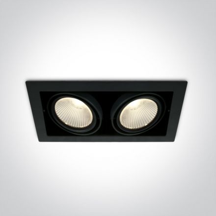One Light Χωνευτό LED Spot 2x30W COB Ρυθμιζόμενο 3000K 38° Αλουμίνιο/Μέταλλο Μαύρο IP20 230V
