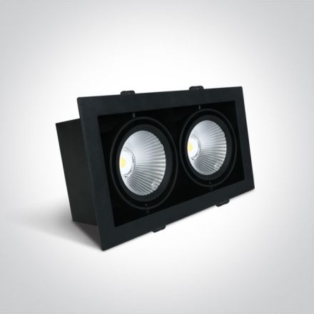 One Light Χωνευτό LED Spot 2x30W COB Ρυθμιζόμενο 4000K 38° Αλουμίνιο/Μέταλλο Μαύρο IP20 230V