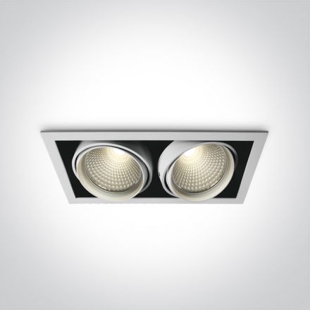 Χωνευτό LED Spot 2x40W COB 3000K 36° Die Cast Λευκό 230V