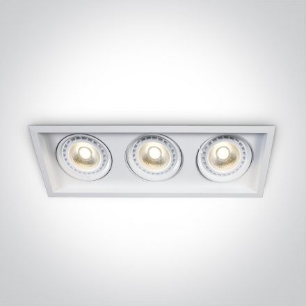 Χωνευτό Spot LED 3xGU10 R111 Αλουμίνιο Λευκό IP20 100-240V