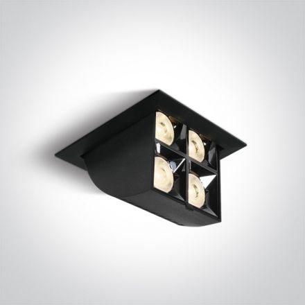 Χωνευτό Spot COB LED 16W 3000K 38° Αλουμίνιο Μαύρο IP20