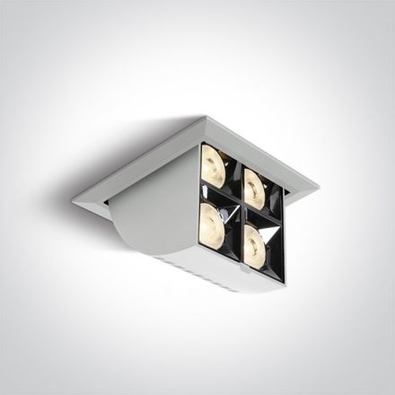 Χωνευτό Spot COB LED 16W 3000K 38° Αλουμίνιο Λευκό IP20