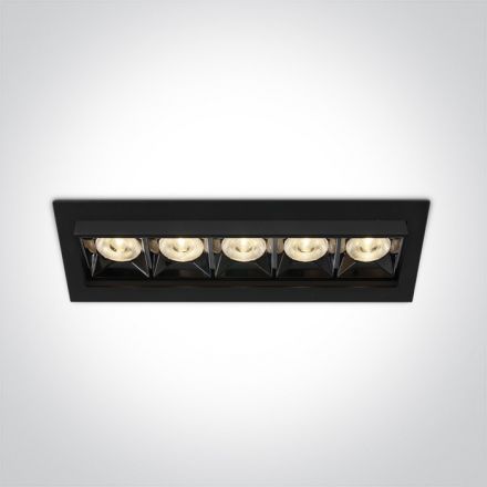 Χωνευτό Spot COB LED 20W 3000K 38° Αλουμίνιο Μαύρο IP20