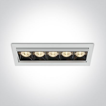 Χωνευτό Spot COB LED 20W 3000K 38° Αλουμίνιο Λευκό IP20