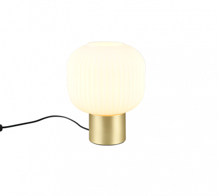 Trio Lighting Επιτραπέζιο Φωτιστικό 1xE27 DIVA Μέταλλο/Γυαλί Brass/Λευκό