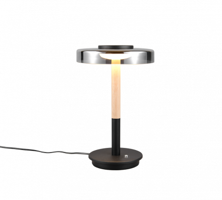 Trio Lighting Επιτραπέζιο Φωτιστικό LED 10W CELESTE Μαύρο Μέταλλο/Γυαλί Chrome