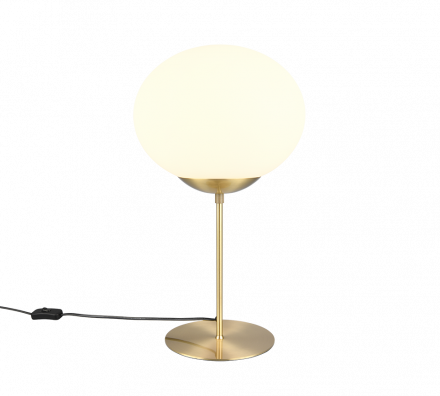 Trio Lighting Επιτραπέζιο Φωτιστικό 1xE27 FOMENTO Brass-Λευκό Μέταλλο-Γυαλί