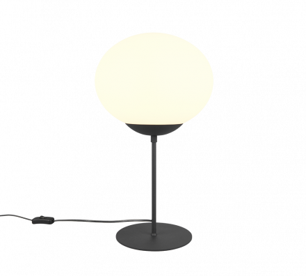 Trio Lighting Επιτραπέζιο Φωτιστικό 1xE27 FOMENTO Μαύρο Ματ-Λευκό Μέταλλο-Γυαλί