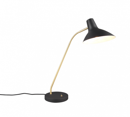 Trio Lighting Επιτραπέζιο Φωτιστικό 1xE27 TRAVELLER Μαύρο-Χρυσό Μέταλλο