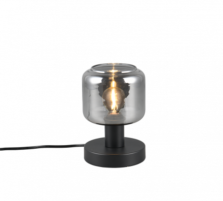 Trio Lighting Επιτραπέζιο Φωτιστικό 1xE14 MATARO Μαύρο Ματ-Chrome Μέταλλο-Γυαλί