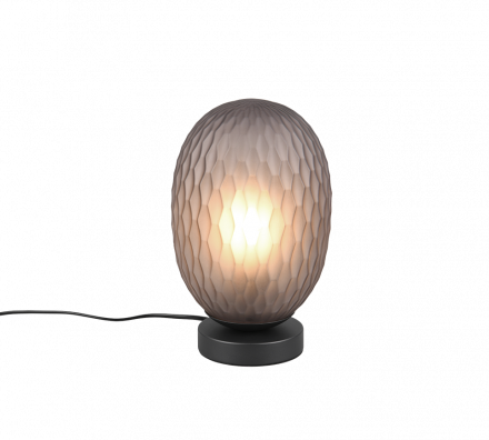 Trio Lighting Επιτραπέζιο Φωτιστικό 1xE27 FACETTE Μέταλλο/Γυαλί Smoke