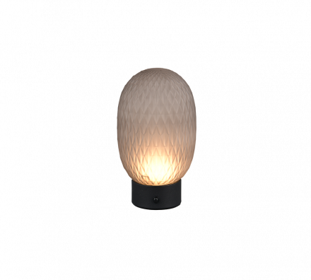 Trio Lighting Επιτραπέζιο Φωτιστικό LED 1.5W 3000K FACETTE Smoke Γυαλί