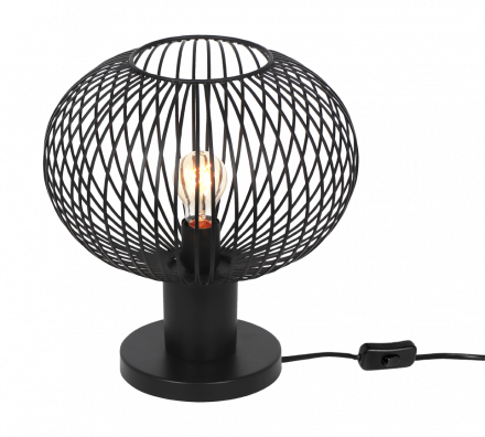 Trio Lighting Επιτραπέζιο Φωτιστικό 1xE27 GILA Μέταλλο Μαύρο Ματ 33cm