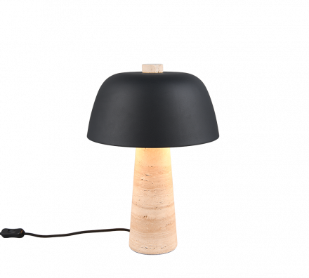 Trio Lighting Επιτραπέζιο Φωτιστικό 2xE27 TIMBA Μπεζ-Μαύρο Ματ