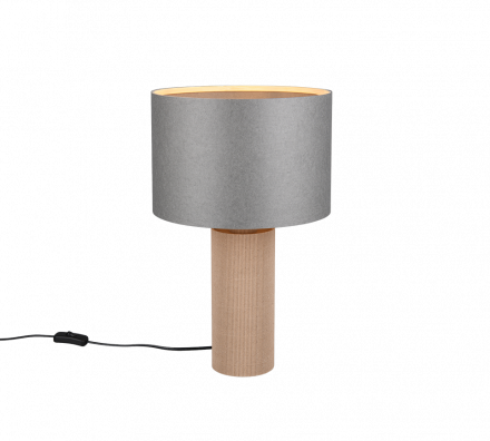 Trio Lighting Επιτραπέζιο Φωτιστικό 1xE27 CANIO Pappe Γκρι/Φυσικό