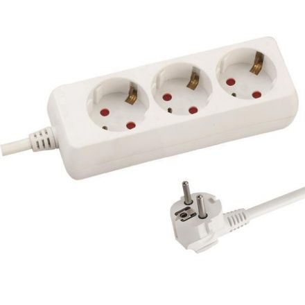 Πολυπριζο 3 Θεσεων Με Καλωδιο 3X1,5Mm 1,5M Με Προστασια Επαφων