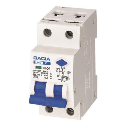 Ρελε Rcbo Διπολικο 32A 6Ka 30Ma 1+N Gacia Type B