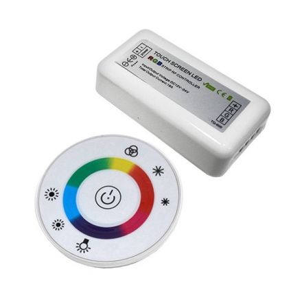 Ασύρματος LED RGB Controller με Λευκό Στρογγυλό Χειριστήριο Αφής 2.4G 12v (192w) - 24v (384w) DC 