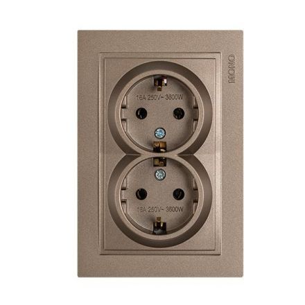 Πρίζα Σούκο Διπλή Χωνευτή 16A Light Fume MONO