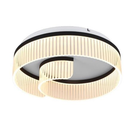 Πλαφονιέρα Ακρυλική LED 18W 3000K 1000Lm ΔΙΑΦΑΝΗΣ-Μαύρο Φ50 AURORA