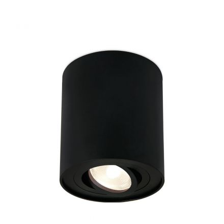 Στρογγυλό Spot Οροφής LED GU10 Gama Μαύρο 8x10cm