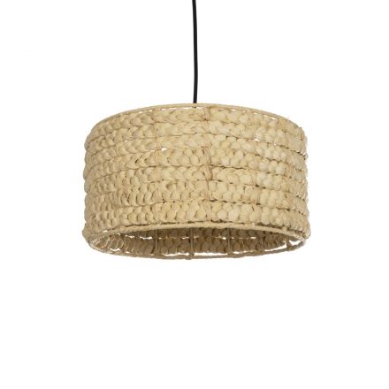 POMEGRANDE 204-0161 Boho Κρεμαστό Φωτιστικό Kαπέλο Μονόφωτο 1 x E27 IP20 Μπεζ Rattan - Μ29 x Π29 x Υ16cm