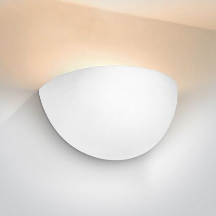 One Light Επίτοιχη Απλίκα LED E27 Γύψος Λευκό 100-240V