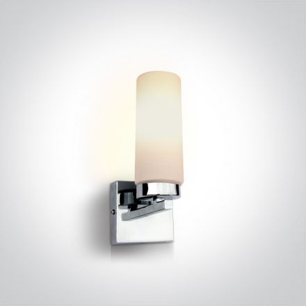 One Light Απλίκα Μπάνιου LED E14 Chrome Μέταλλο/Γυαλί IP20