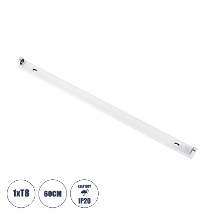TUBATO Μεταλλικό Σκαφάκι για 1 x Λάμπα 60CM T8 G13 LED - Μ60 x Π3.4 x Υ4.3cm  