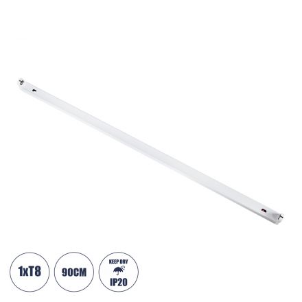 TUBATO Μεταλλικό Σκαφάκι για 1 x Λάμπα 90CM T8 G13 LED - Μ90 x Π3.4 x Υ4.3cm  