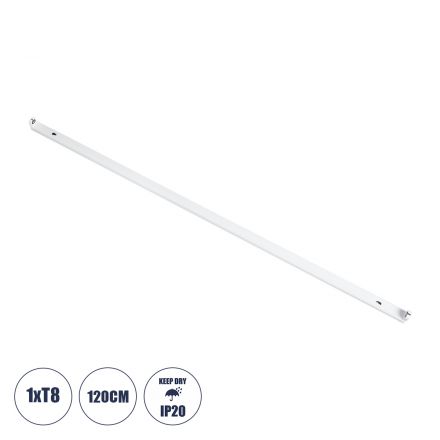 TUBATO Μεταλλικό Σκαφάκι για 1 x Λάμπα 120CM T8 G13 LED - Μ120 x Π3.4 x Υ4.3cm  