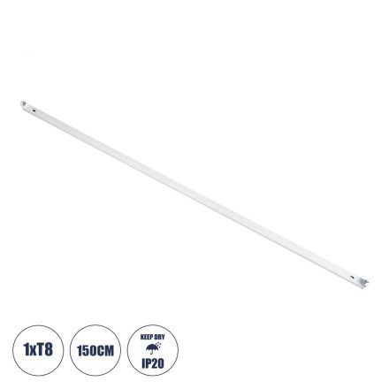 TUBATO Μεταλλικό Σκαφάκι για 1 x Λάμπα 150CM T8 G13 LED - Μ150 x Π3.4 x Υ4.3cm 