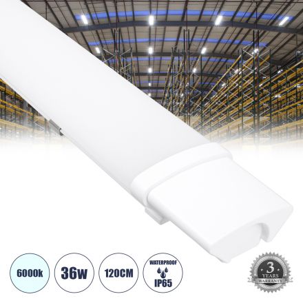 Γραμμικό Βιομηχανικό Φωτιστικό 36W 4058lm 120° - IP65 - Μ120 - 6000K 